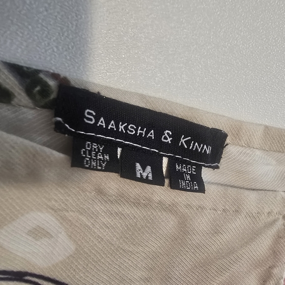 Saaksha & K Yazmin Casual Dress V-Neck Sleeveless Tie closure Size M - Picture 5 of 10